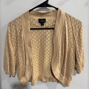 Worthington Women's Beige Open-Front Shrug